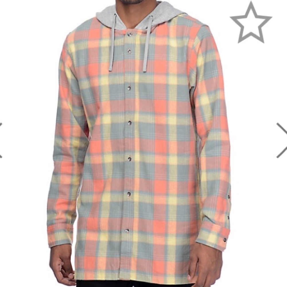Men’s FairPlay faded button up hooded flannel
